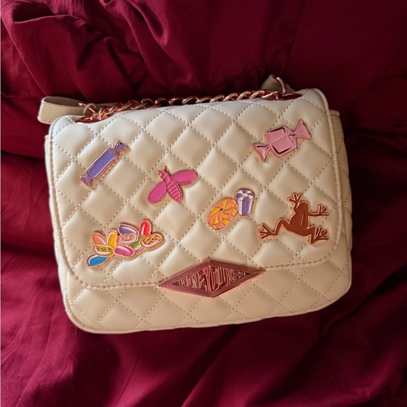 Loungefly Cream Quilted Crossbody with Colorful Enamel Charms - Picture 4 of 8